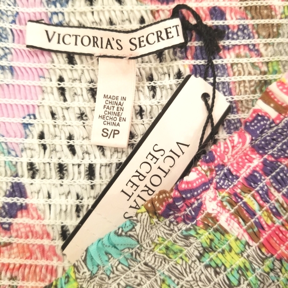 Victoria's Secret Vintage Swim Cover-up Ruffle Floral Patchwork Skirt Small NWT - Picture 6 of 12